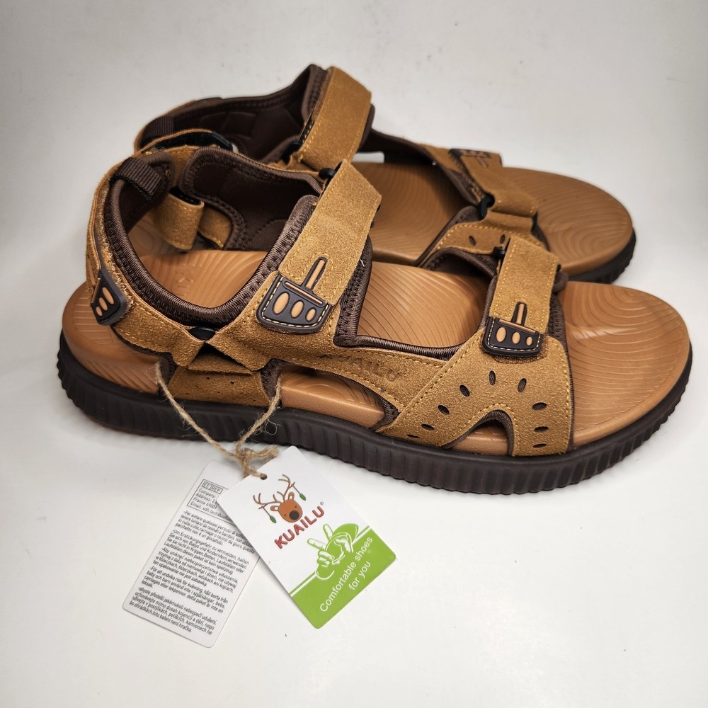 KuaiLu Orthopedic Hiking Sandals Mens‎ 13 Suede Arch Support  Walking Recovery